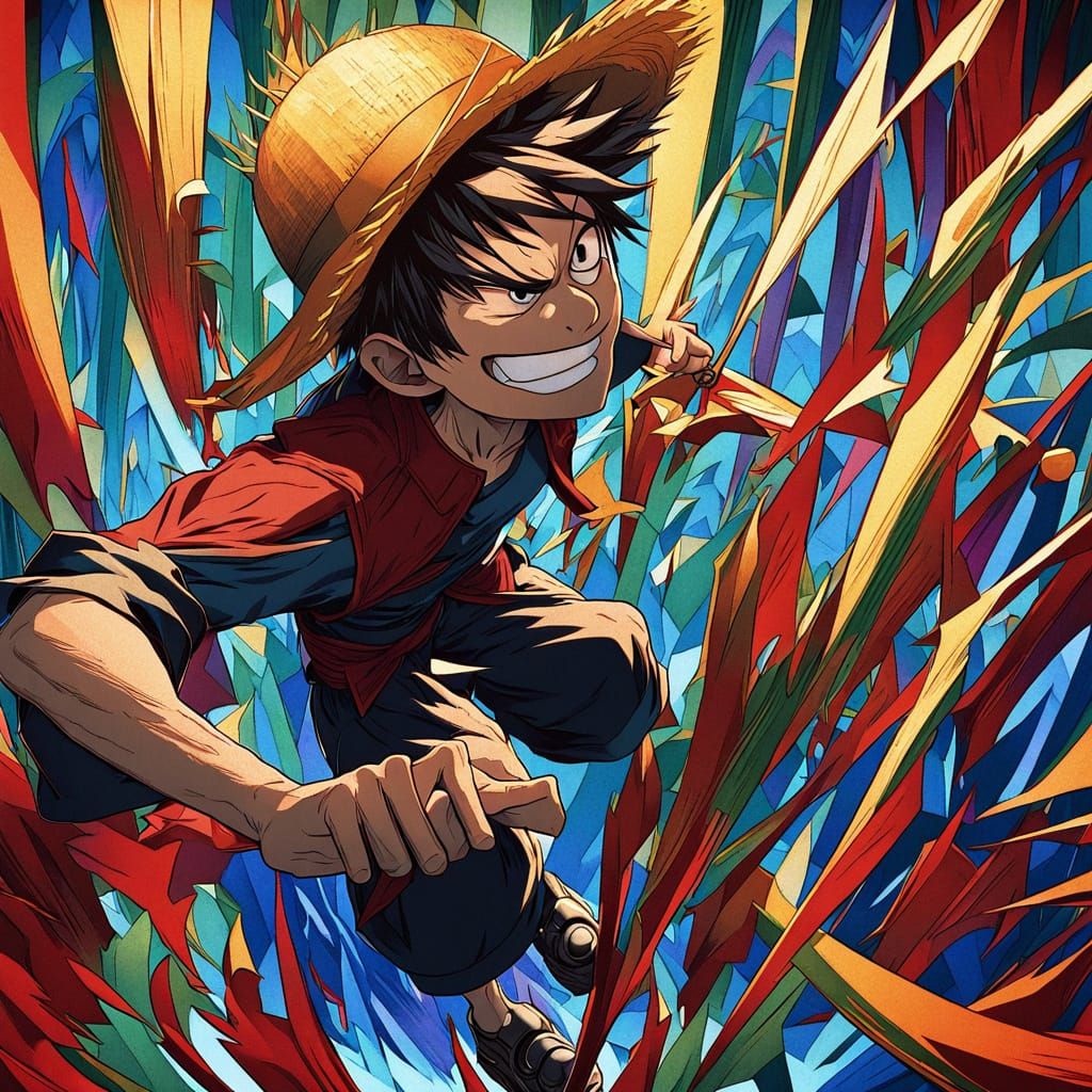 Heroic One Piece Pirate in Vibrant Manga Style