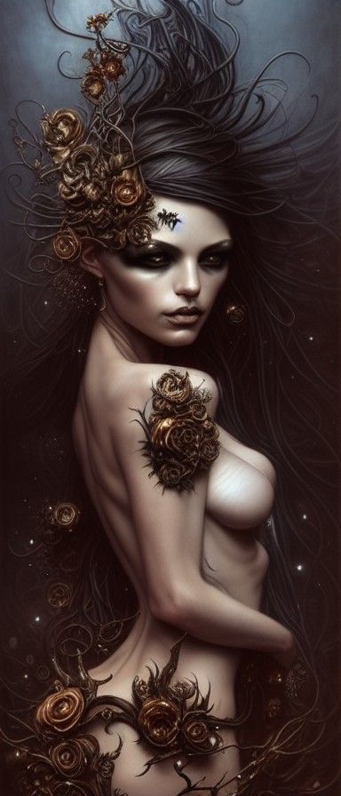 Glittering Woman Portrait in Sinister Style