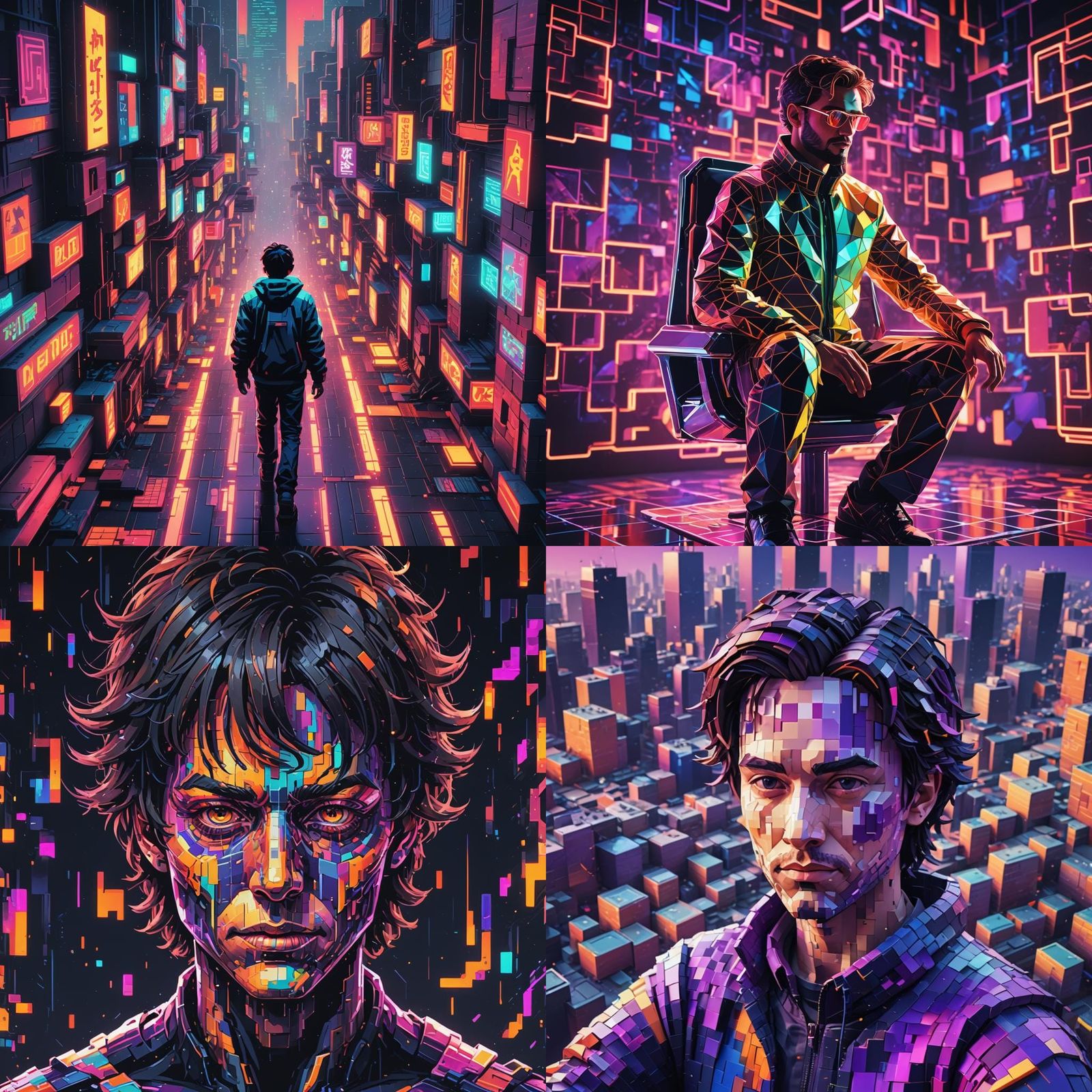 Pixelated AI Person Portrait