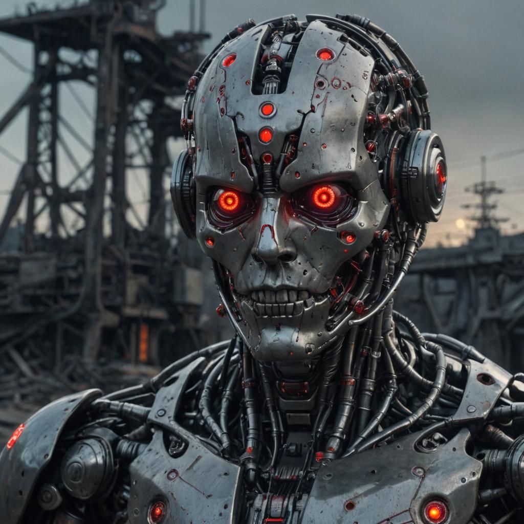 A hyperrealistic cyborg version of Pinhead from the Hellrais...