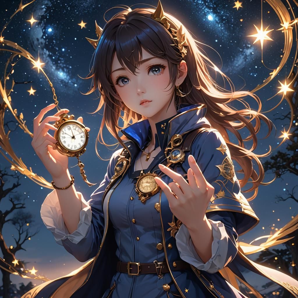 Anime Hand Reaching for Starry Stopwatch