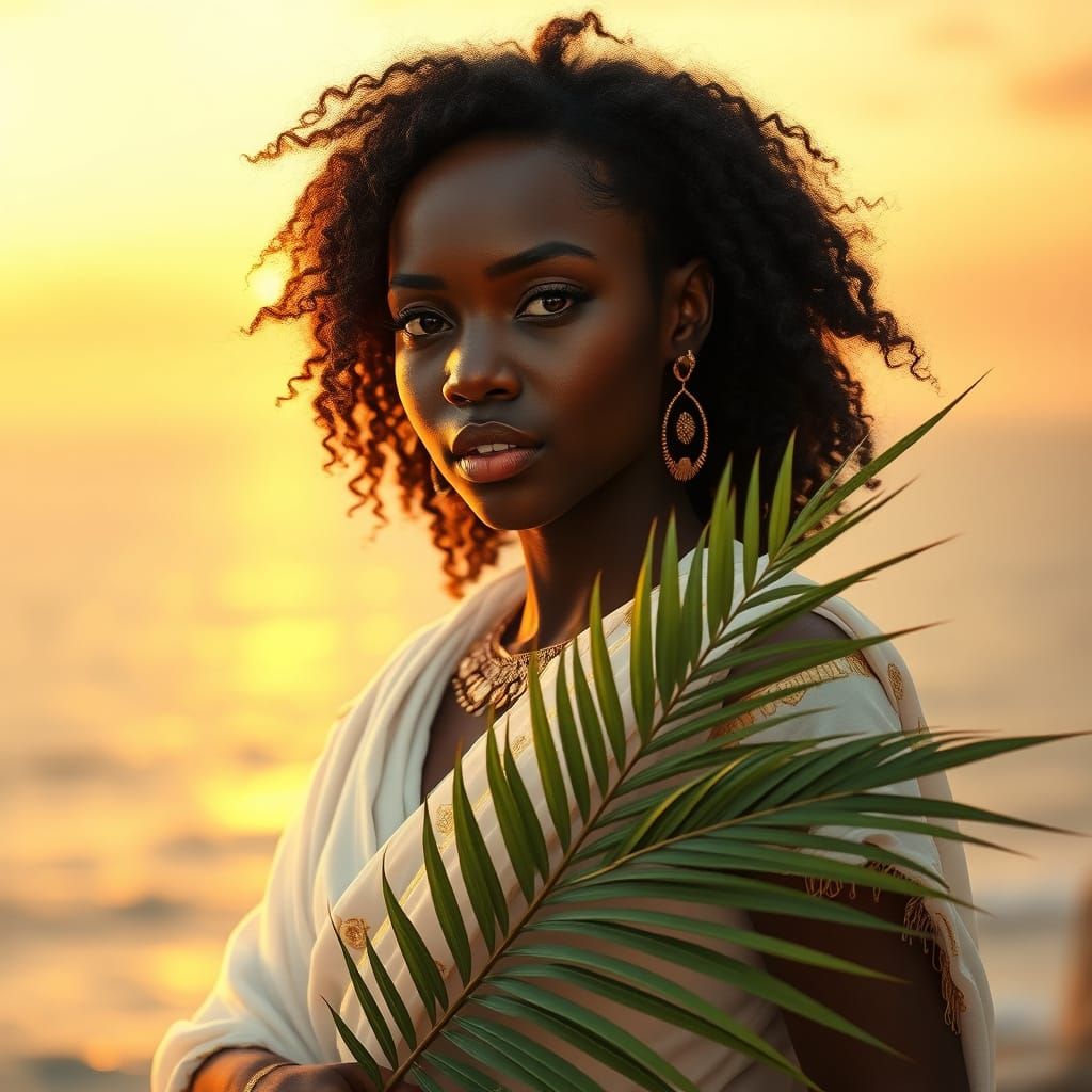 Ethereal Goddess in Golden Light