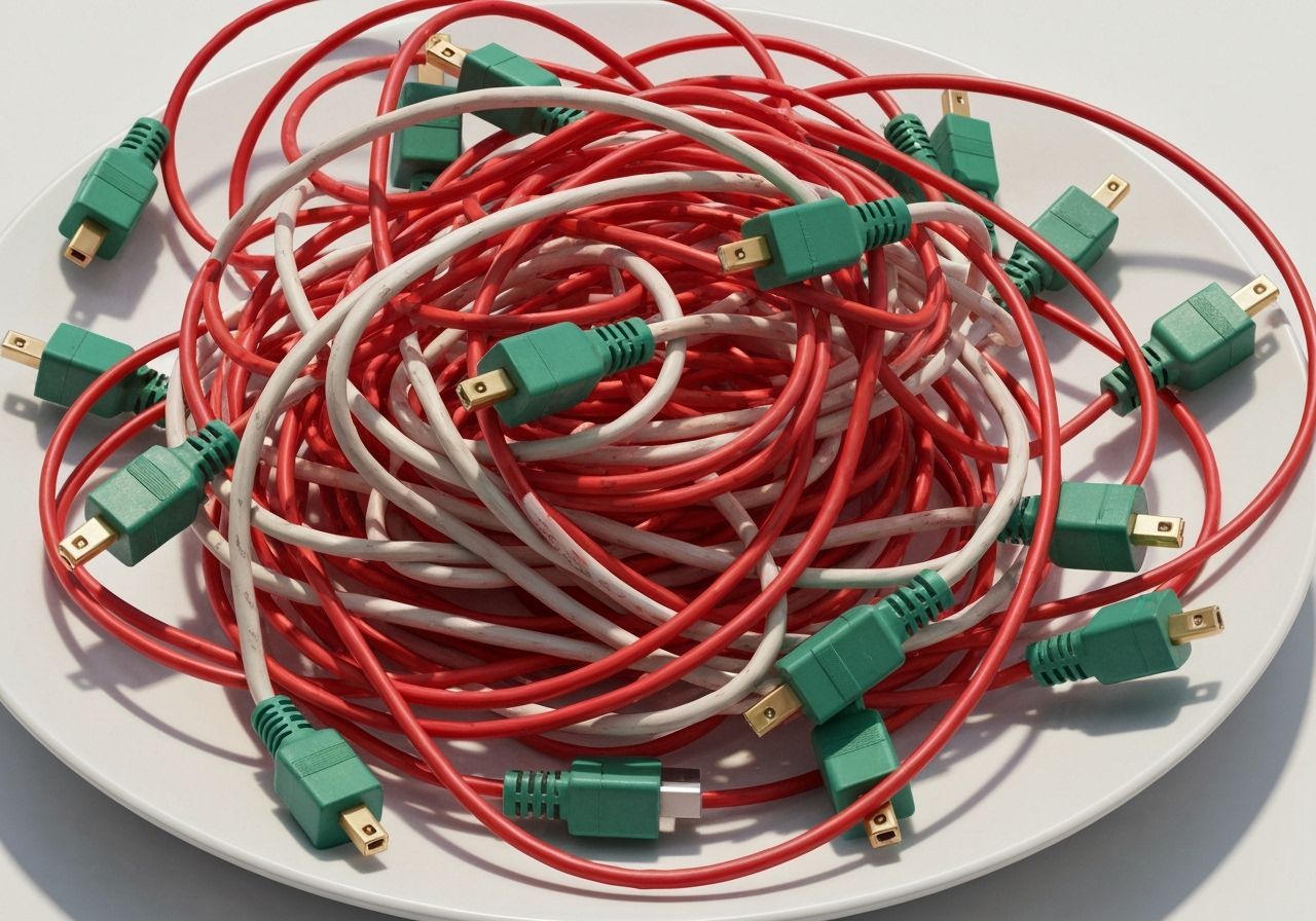 Electronic Cables Form Spaghetti Dish