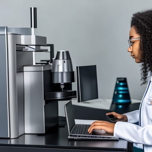 Medical Student with Microscope: Hyperrealistic HDR Portrait