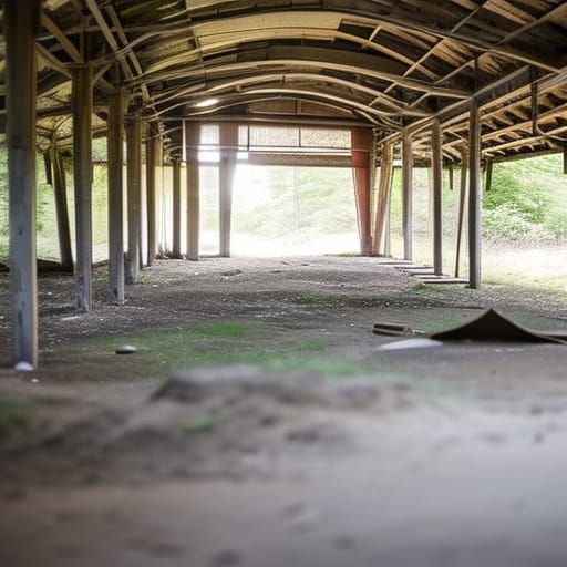Eerie Abandoned Shelter in Natural Lighting