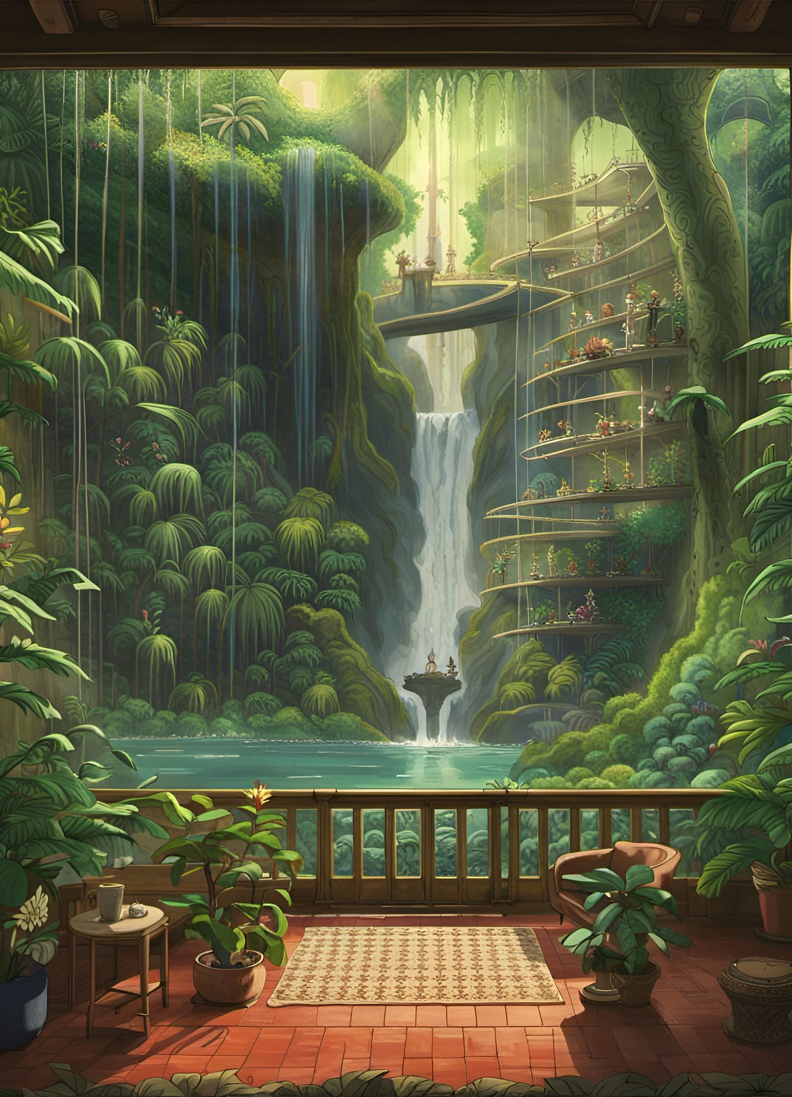Rainforest Living Room Inspired by Studio Ghibli