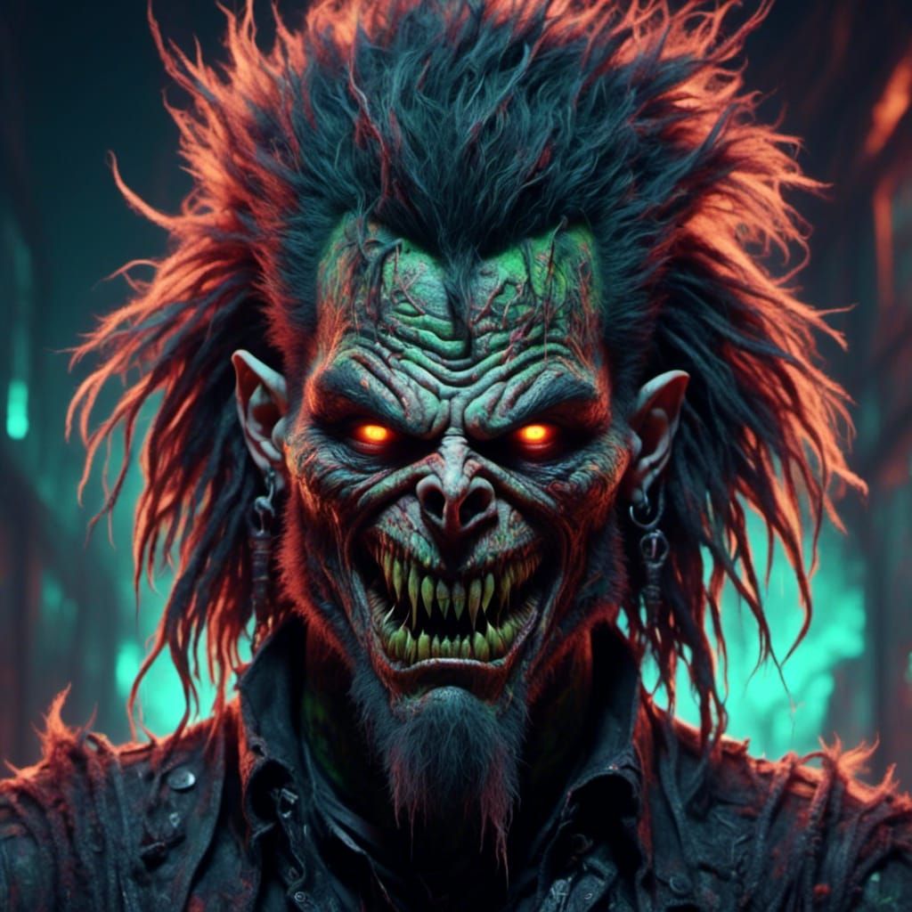 Scarred Freddy with Mad Expression in Witchpunk Style