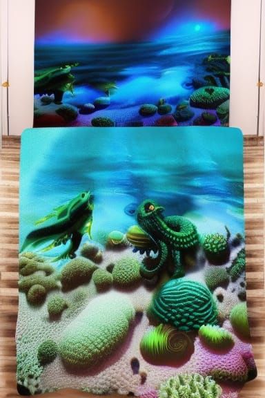 Cthulhu in Bioluminescent Ocean, Photorealistic Digital Art