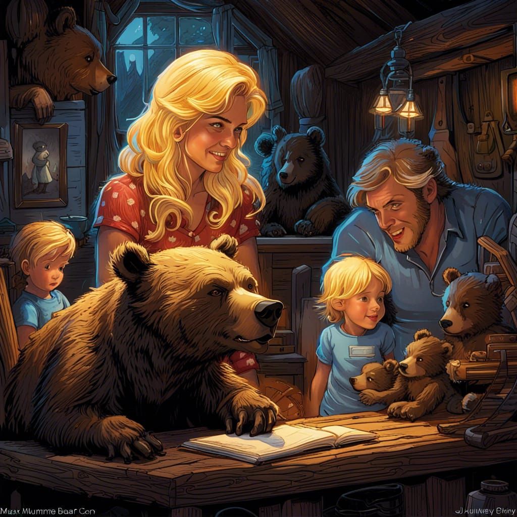 Goldilocks Visits the Three Bears: Disney-Style Art