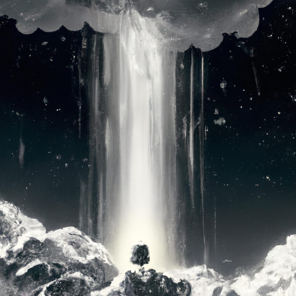 Raining Night: Giant Forest with White Sculpture