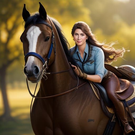 Stunning Woman Portrait on Horseback
