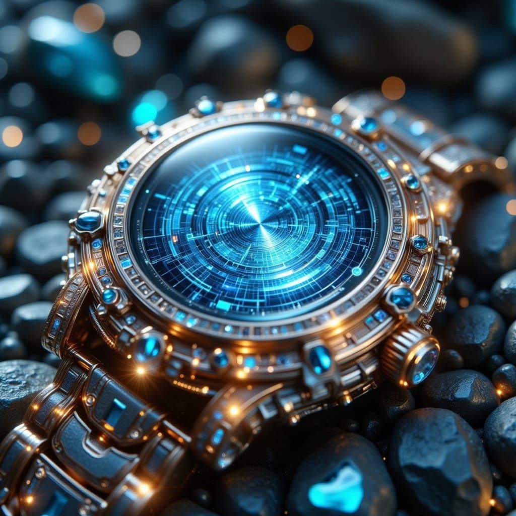 Glimmering Jewel-Encrusted Device with Holographic Display