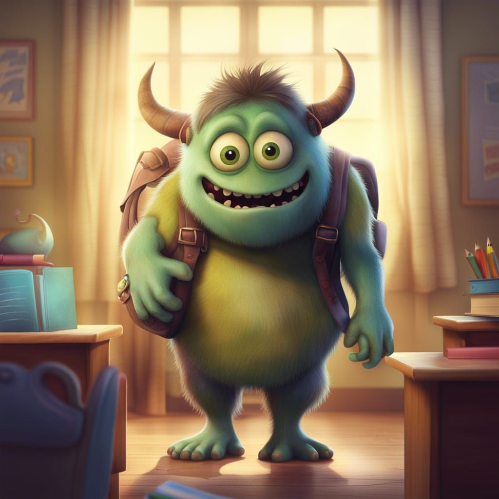 Monster's First Day at School: Charming Scene