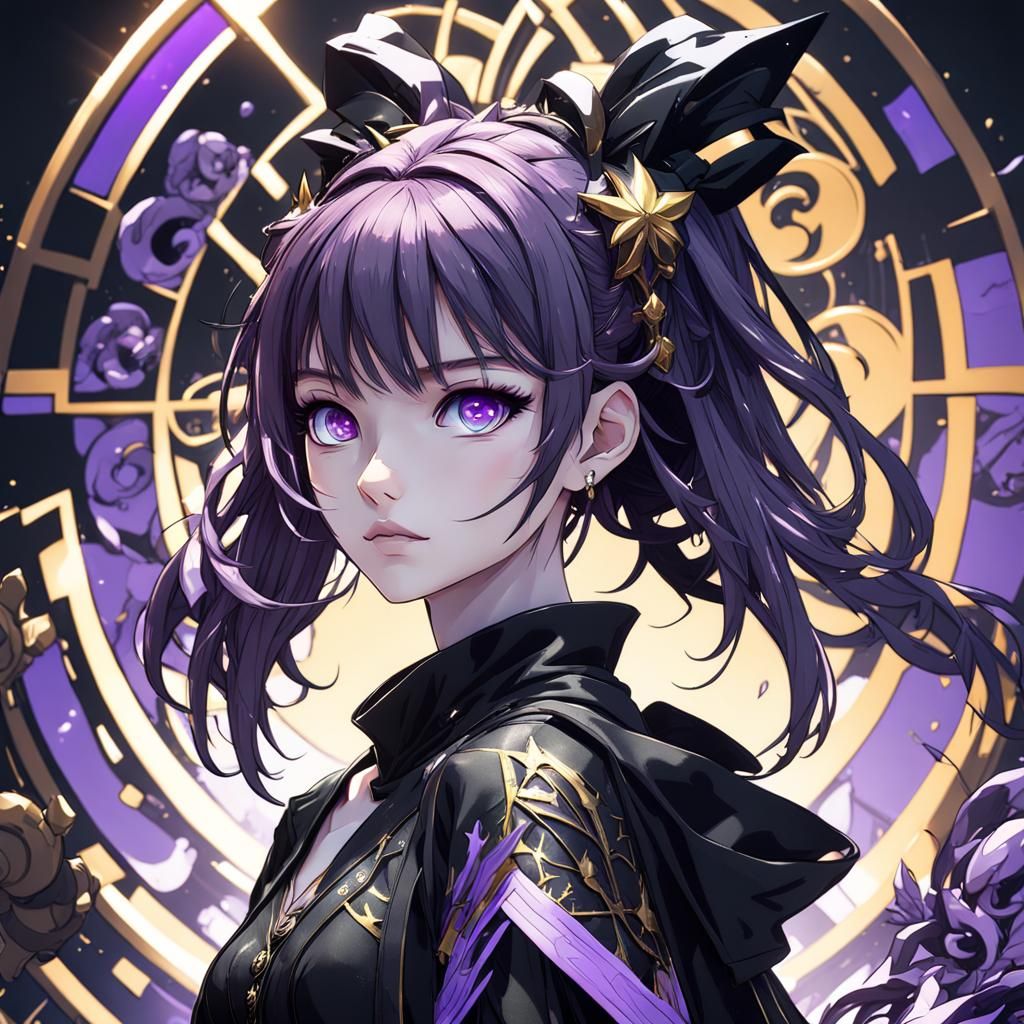 Cute Anime Girl in Dark Fantasy Style