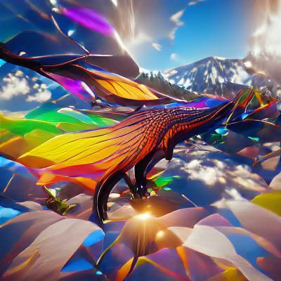 Prismatic Dragon Flight: Hyperrealistic Digital Art