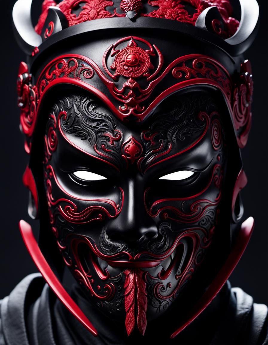 Ninja Death Mask with Oni Design