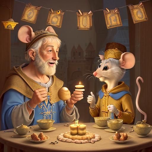 Mice Celebrate Hanukkah in Animated Style