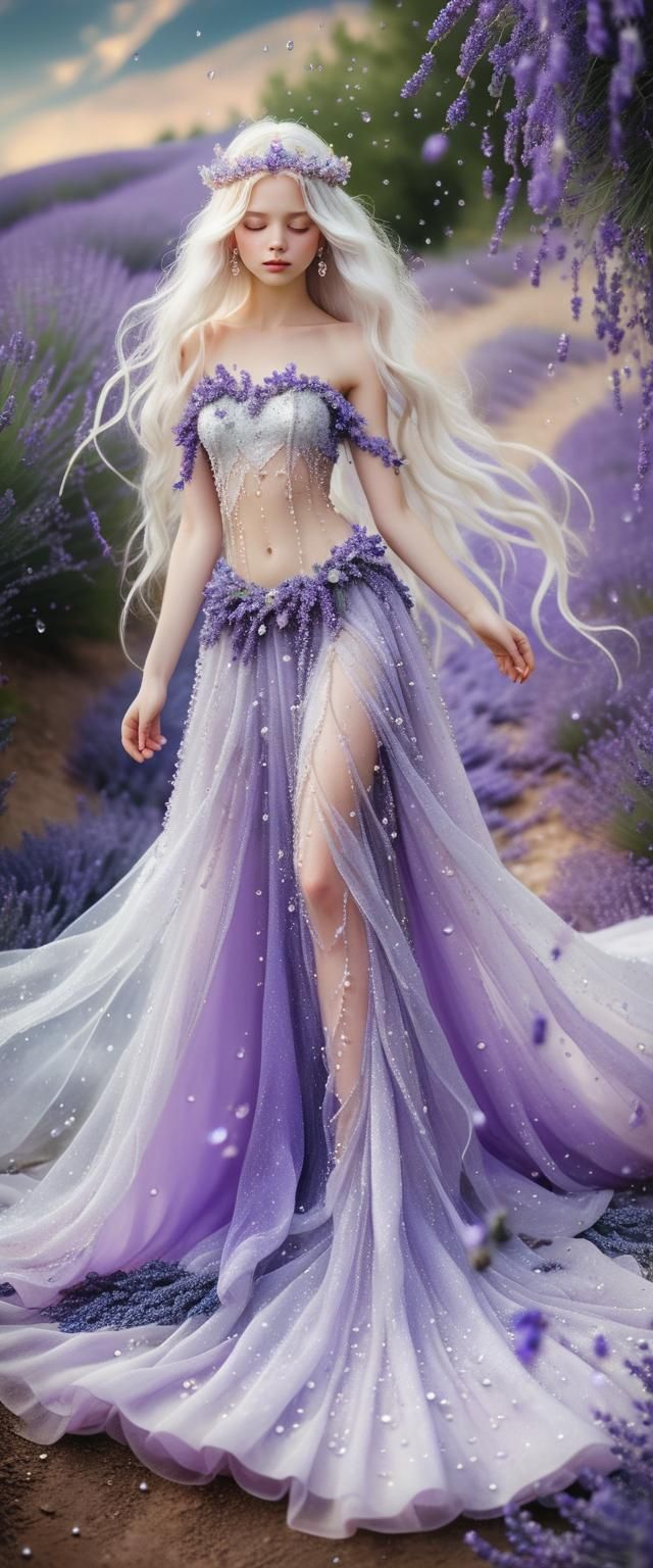 Необыкновенно красивая девушка с белыми длинными пышными вол...