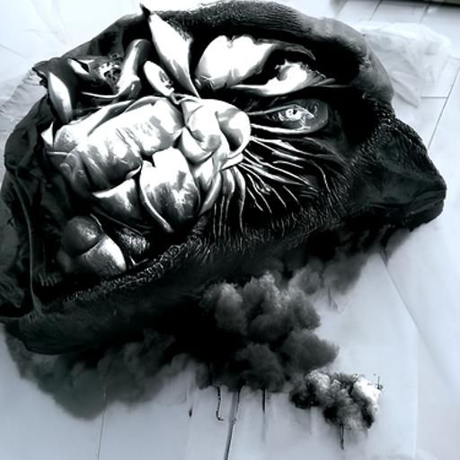 Hyperdetailed Charcoal Drawing of Fury