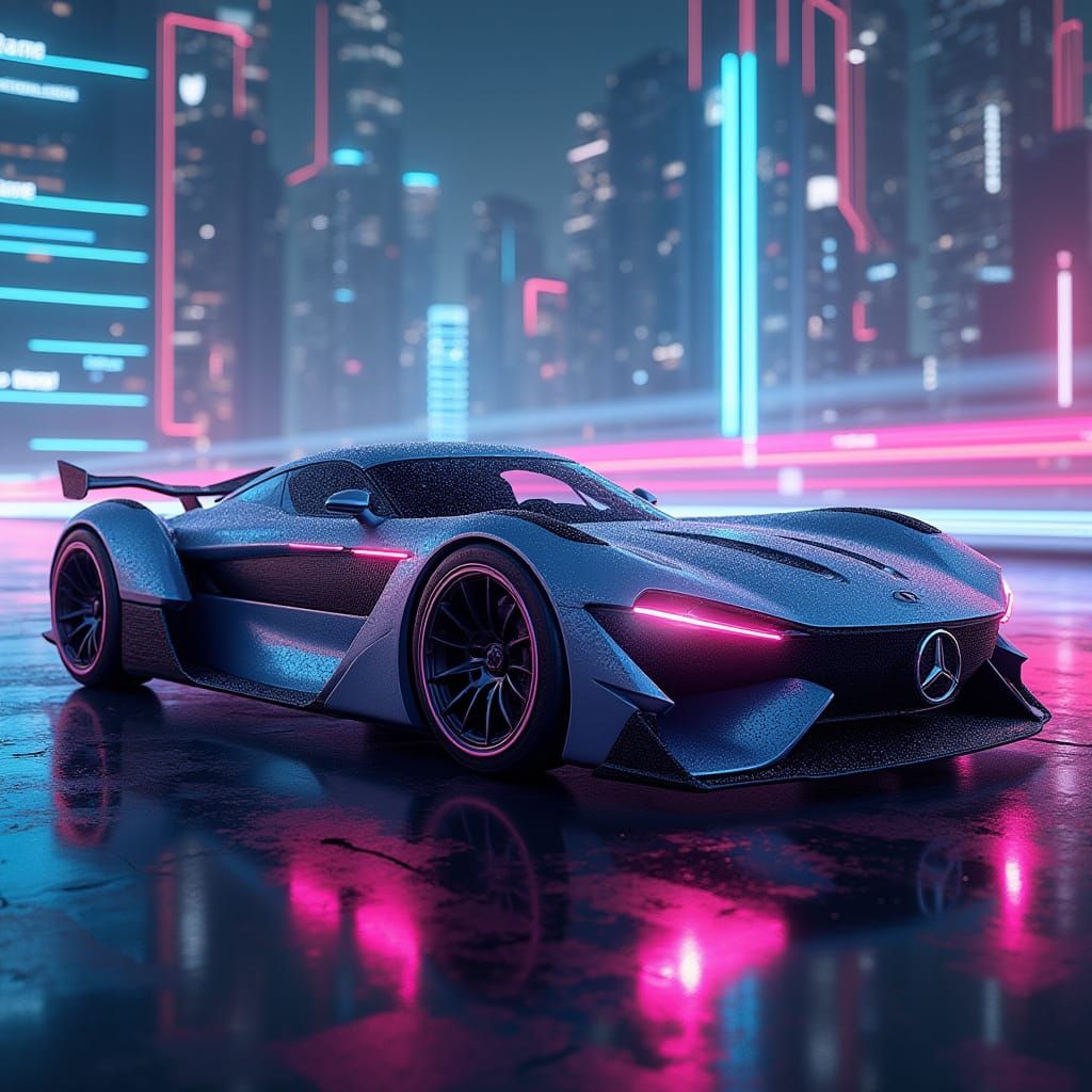 Futuristic 2026 Mercedes Sports Car in Metallic Colors