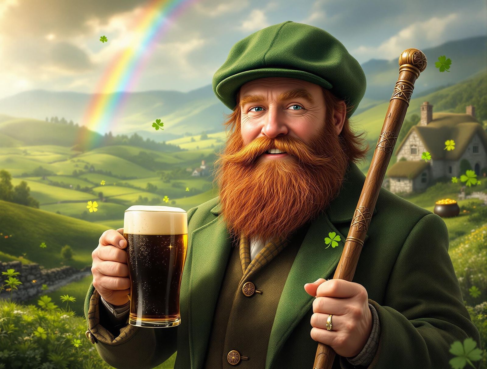 Vibrant Irish Gentleman Celebrates St. Patrick's Day in Trad...