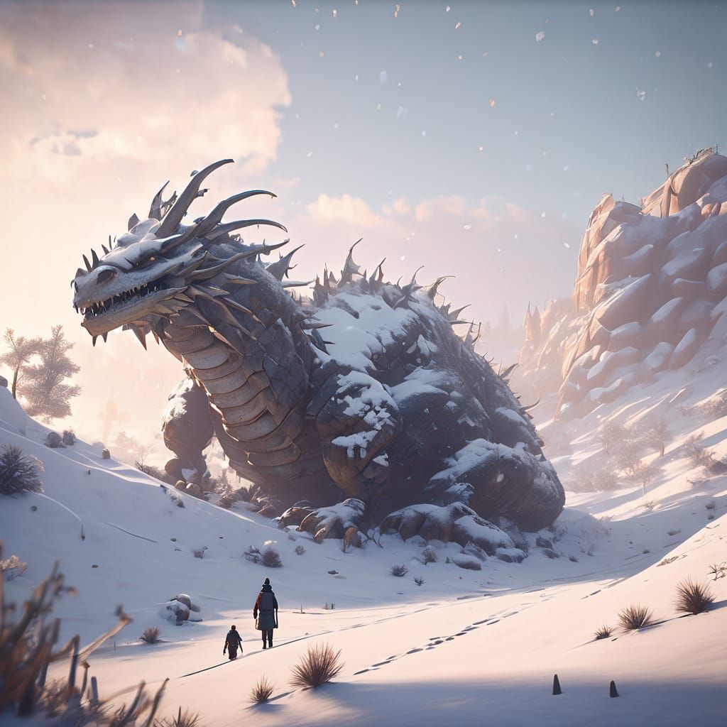 Sahara Sandstone Dragon's Winter Slumber