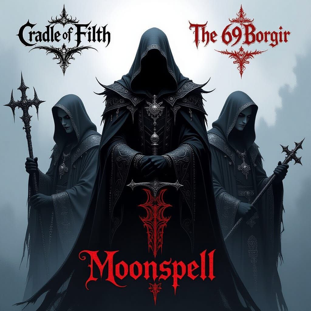 Dark Gothic Album Art in Monochromatic Palette