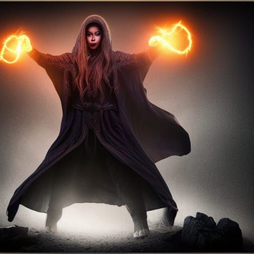 Mighty Warlock Portrait in High-Detail Fantasy Style