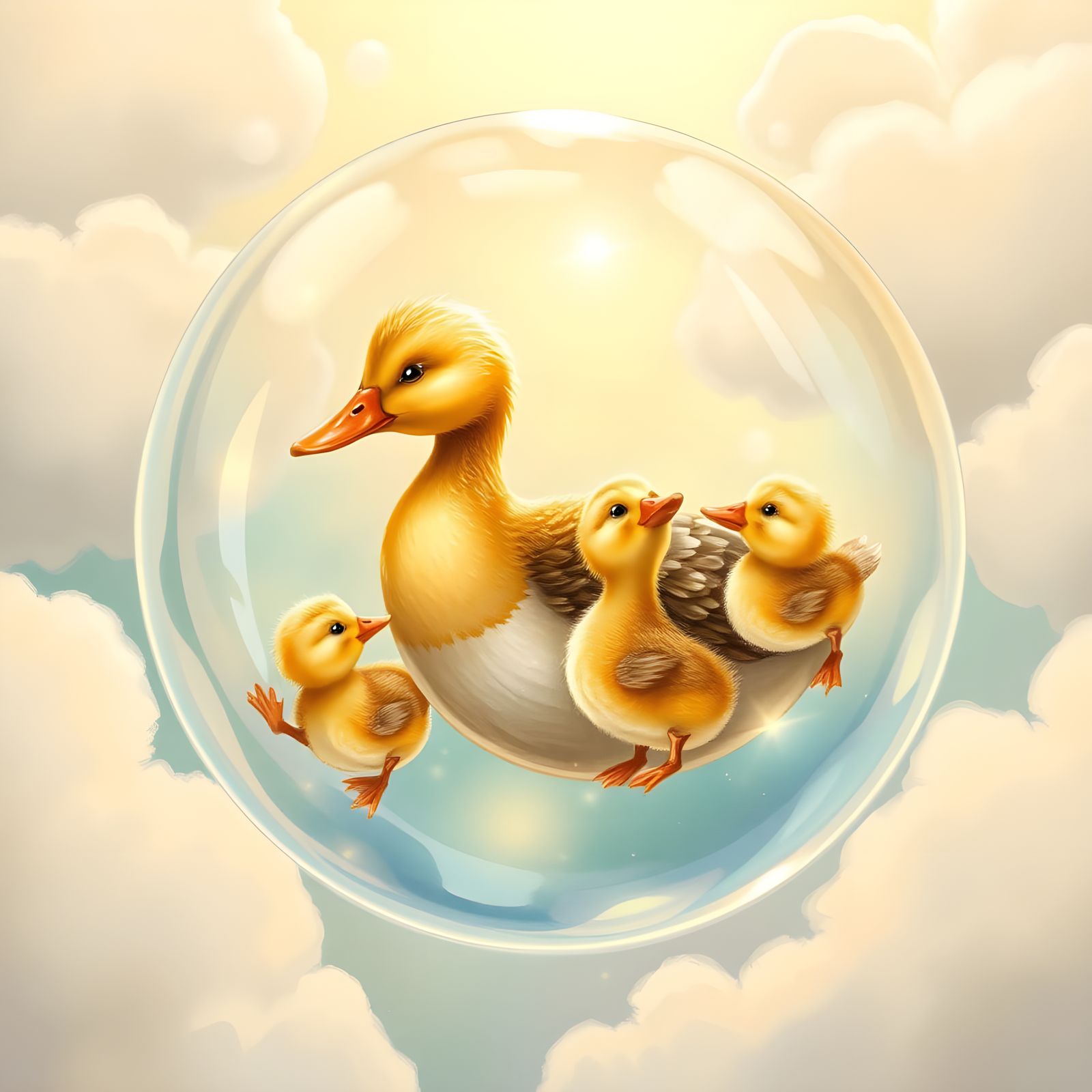 Fowl Friends in a Whimsical Orb
