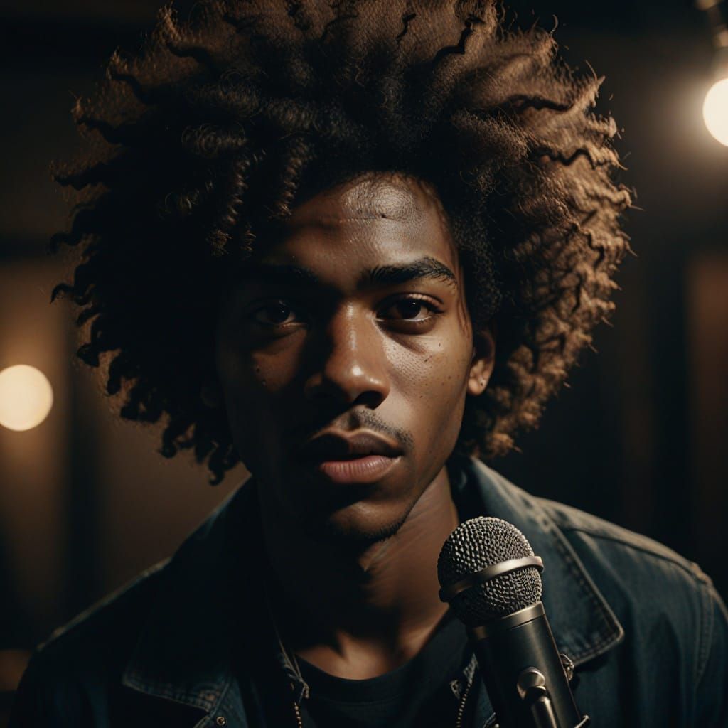Soulful Teen Singer in Moody, Cinematic Light
