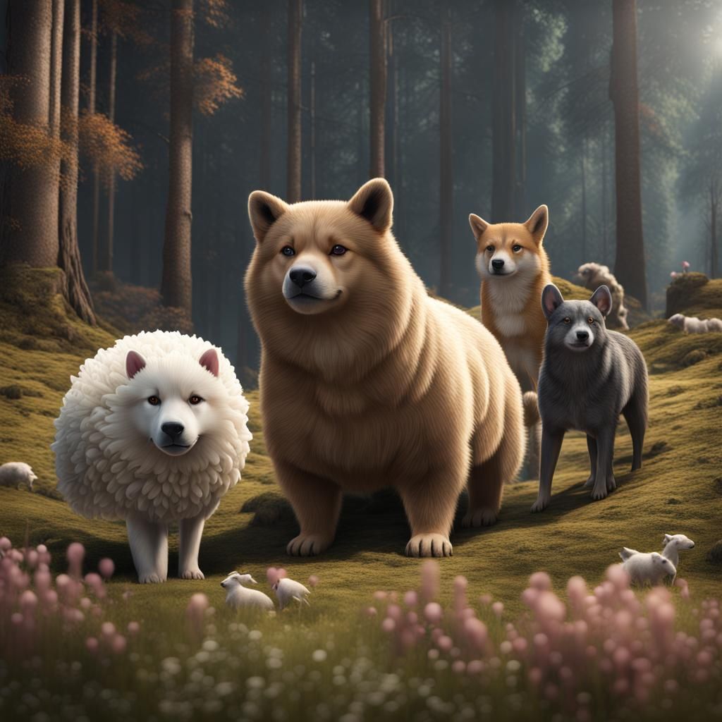 Fantastical Animals in Detailed Matte Painting