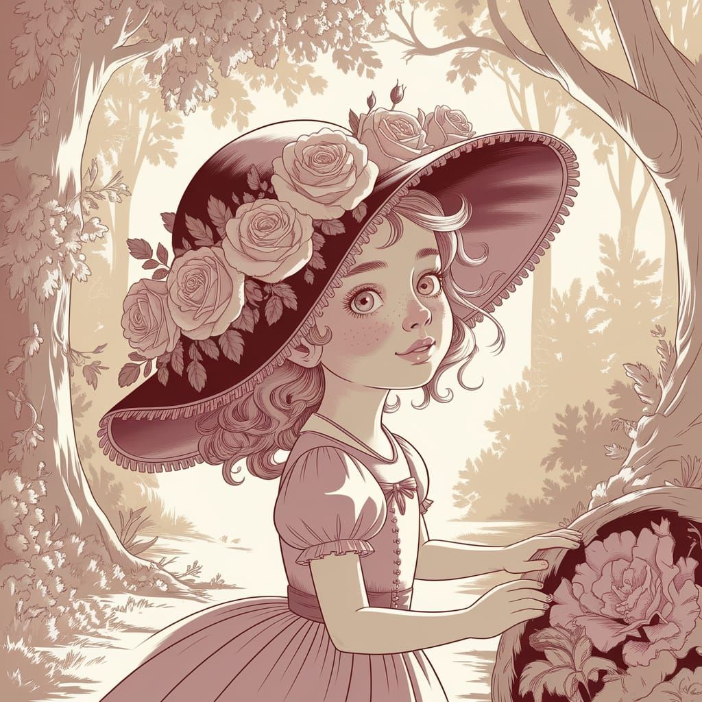 Enchanted Forest Adventure Girl in Ornate Hat