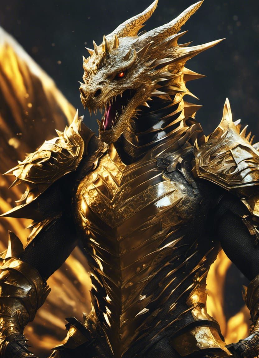 Armored Dragon: Hyperrealistic Concept Art