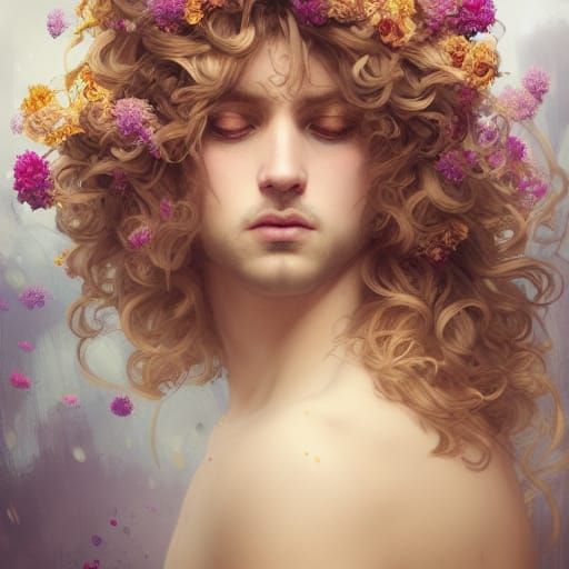 Breathtaking Angel Portrait with Flowers