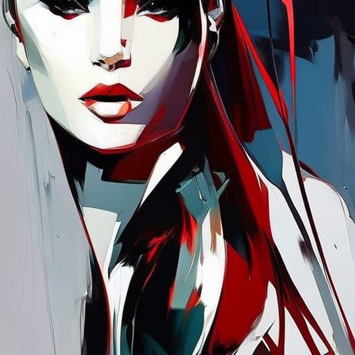 Beautiful Girl in Digital Painting Style