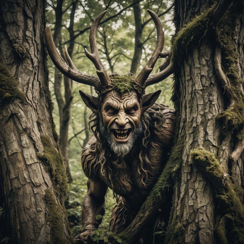 Antlered Satyr Druid in Cinematic Style