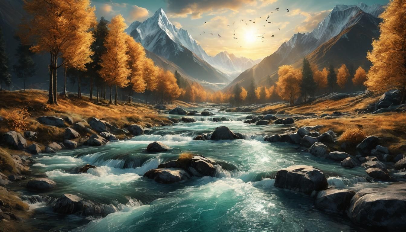 Embossed Black Marble Autumn Forest Art