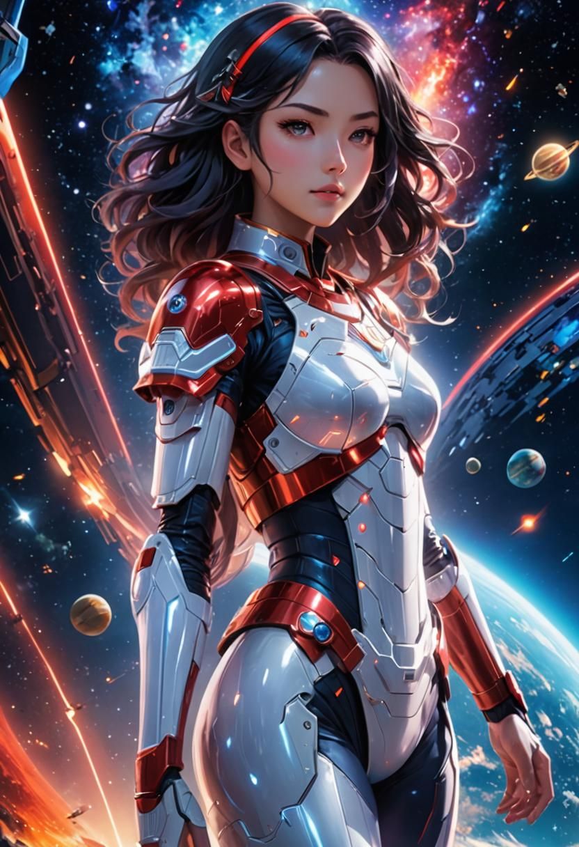 Nintendo Switch as Anime Warrior in Space