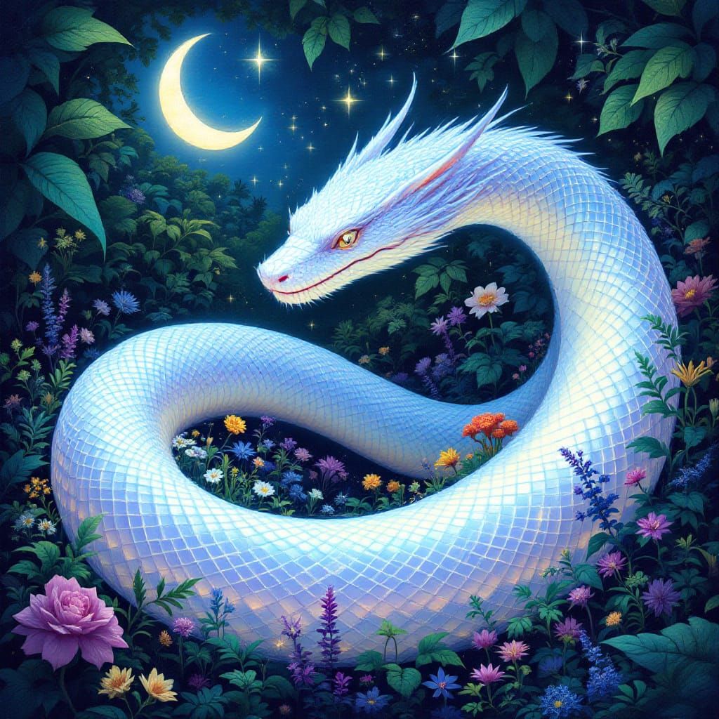 Magical white snake 🐍