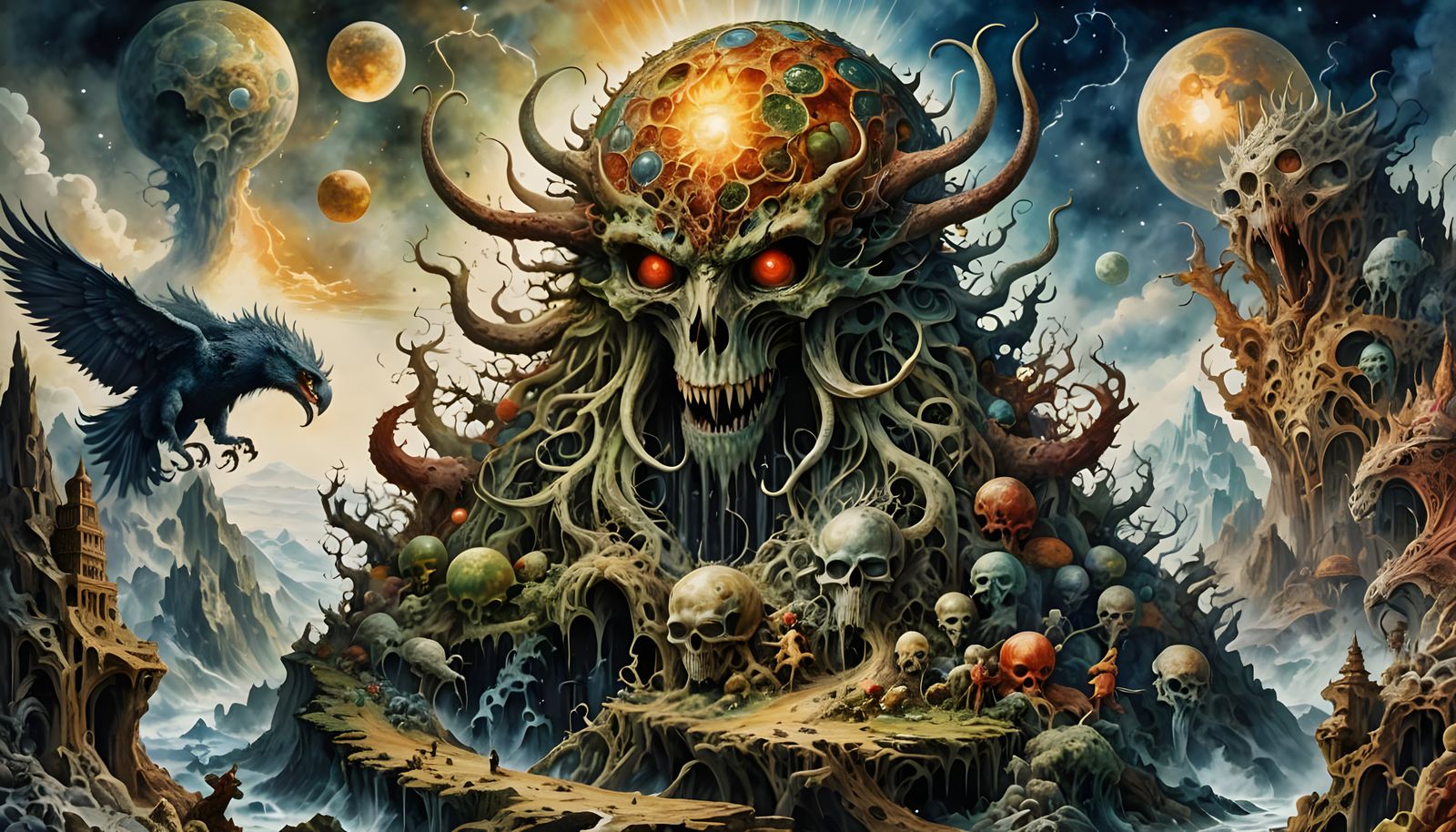 Ragnarök: Surreal Watercolor Apocalypse