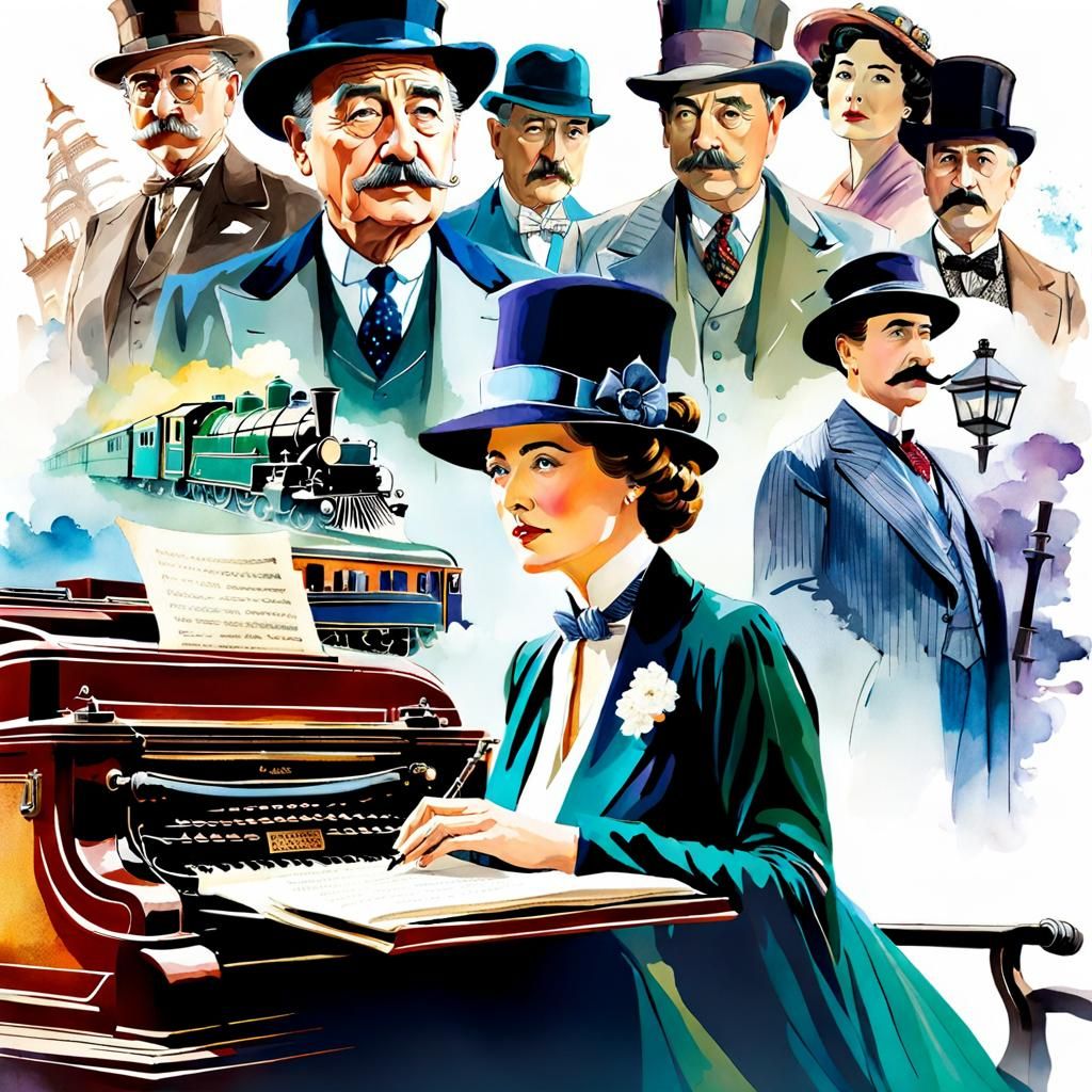 Agatha Christie writing Murder on the Orient Express