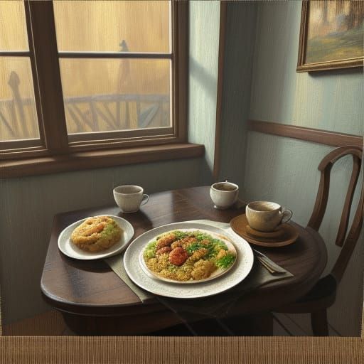 Cozy Impressionist Still Life with Golden Lighting