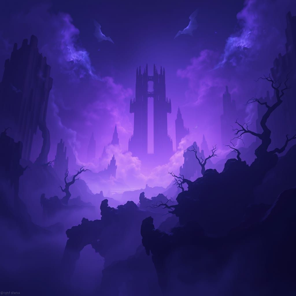 Mysterious, Otherworldly Realm in Deep Purple