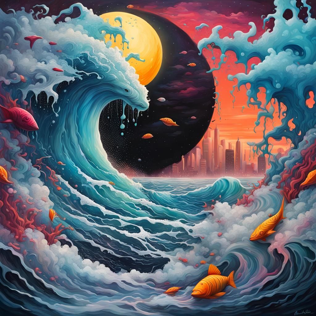 Ocean's Moods: Graffiti Art of Lunar Connection