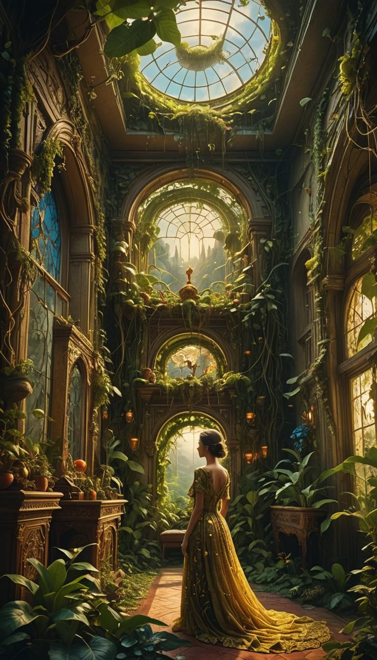 Fantasy Bedroom Digital Matte Painting in Beksiński Style