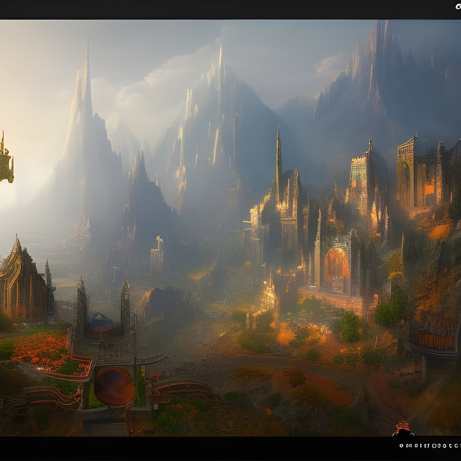 Heavenly God Palace View in Detailed Matte Painting