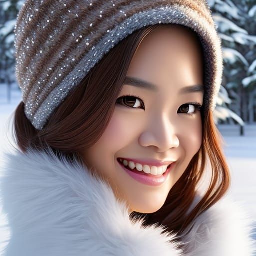 Stunning Pinay Woman Portrait in Snowy Scene