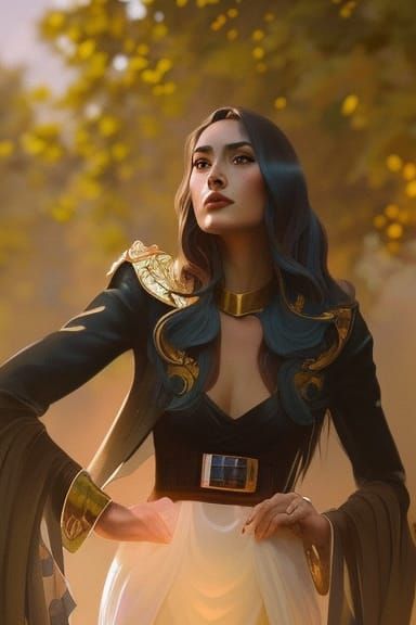 Detailed Portrait of a Woman in Art Nouveau Style