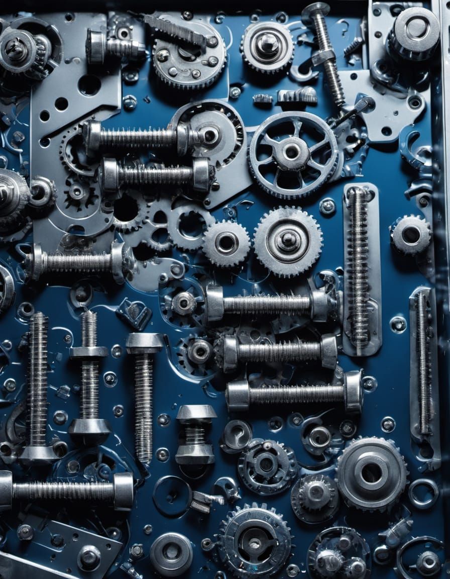 Intricate Metal Plate With Screws For Game Concept Art