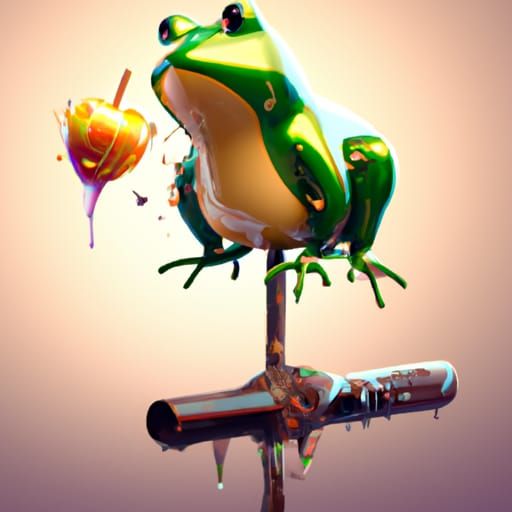 Fantastical Frog Caramel Apple Pop Art